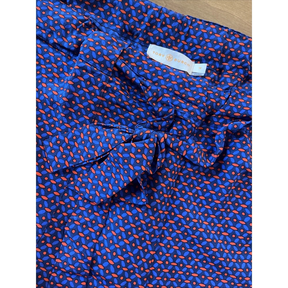 Tory Burch 100% Silk Ocho Rios Talia PJ Pants Women M Relaxed Geometric